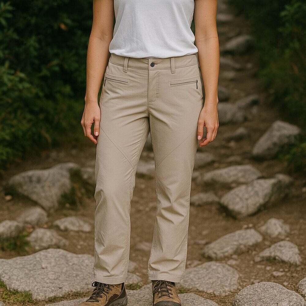 Columbia Khaki Utility Pants Size 10 Short Hiking Stretch Pockets Outdoor Travel
